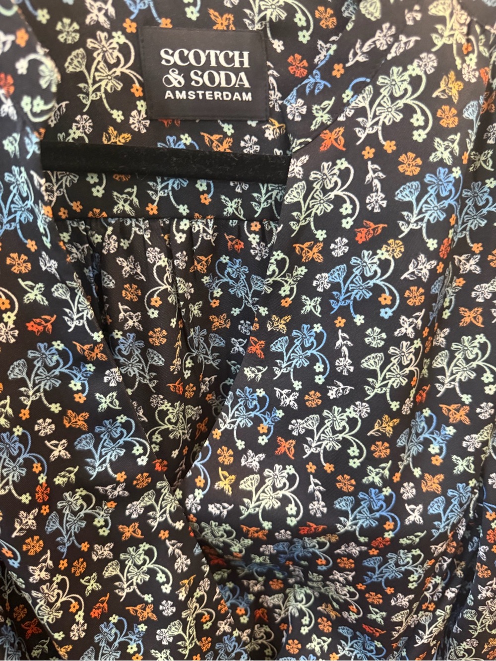 Scotch & Soda Floral Wrap Tie Waist Cropped Blouse Size Small - Picture 2 of 3